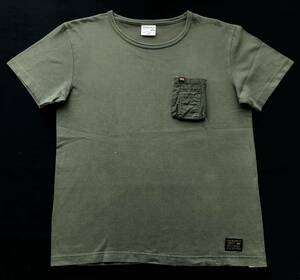 アルファ ミリタリー ポケット Tシャツ セージグリーン ポケットリップストップ　　アルファインダストリーズ ALPHA INDUSTRIES 玉7278