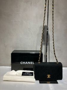 CHANEL シャネル マトラッセ　コットンジャージ　ミニショルダーバッグ　ゴールド金具　シリアルシール有り　Gカード、箱、保存袋付き