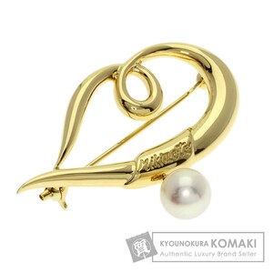 MIKIMOTO ミキモト アコヤパール 真珠 ブローチ K18イエローゴールド レディース 中古