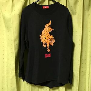 美品! MSSD (エムエスエスディ) スウェット トレーナー 黒 (L) | Mens メンズ ミリタリー アメカジ オオカミ アート Black カットオフ 戦争