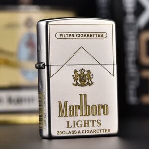 1円～限定品　新品喫煙具 ZIPPO Marlboro ジッポー マルボロ オイルライター 重量感 真鍮 未使用　シルバー