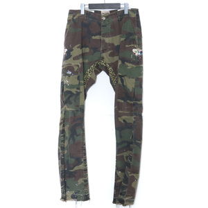 GALLERY DEPT. Camo Flare Carpenter Pants 31インチ カーキ ギャラリーデプト カモフレアカーペンターカーゴパンツ