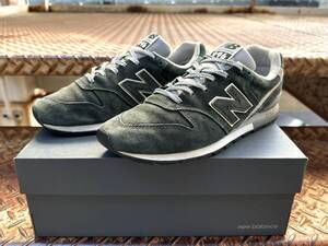 オールスウェード シーズナル限定モデル New Balance CM996WT2 モスグリーン×アイボリー US8 26cm ユーズド M996 NB 緑 スニーカー