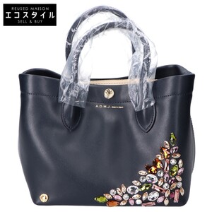 【新品同様】A.D.M.J. Accessoires De Mademoiselle ADMJ 22SC080303 NAVY リバティソフトカラーソーイング トートバッグ S