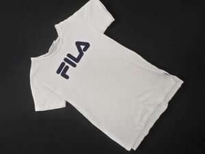 FILA フィラ ロゴ フロッキープリント Tシャツ size110cm/オフホワイト ■◆ ☆ efa4 子供服