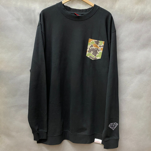 USA正規品 【3XL】 Diamond Supply Co. ダイヤモンドサプライ Crewneck クルーネック スウェット RainFrog トレーナー 胸ポケット付き 黒