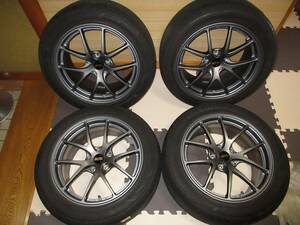 「BBS RI-A」 18インチ マットグレイ [SIZE8.5,INSET35]２本,[SIZE8.5,INSET40]２本、H/P.C.D=5/114.3、タイヤGRVⅡ 2019年15週製造