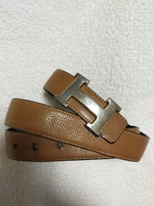 エルメス　HERMES　レディース　メンズ　リバーシブル　ベルト　バックル　シルバー　