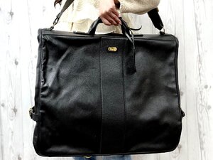 極美品 Ferragamo フェラガモ ヴィンテージ ガーメントバッグ ショルダーバッグ バッグ レザー 黒 A4収納可 2WAY メンズ 81099