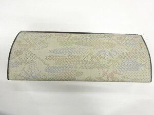 147026# 【1円～】ヱ霞に松笹模様織出し和装バッグ