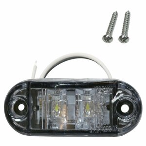 汎用 LED サイドマーカー バスマーカー/ライセンス灯/路肩灯/車幅灯/車高灯/ナンバー灯 12V/24V ホワイト 1個 トラック トレーラー 白発光