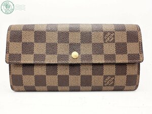 2406602133　＊ Louis Vuitton ルイヴィトン ダミエ N61725 ポシェット ポルトモネクレディ 二つ折り 財布 長財布 ウォレット 中古品