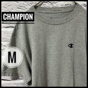 【 Champion 】 チャンピオン Tシャツ 半袖 グレー M ロゴ メンズ 古着　レディース　灰色　アメカジ　US古着　大きいサイズ　ヴィンテージ