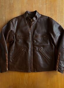 名作 RRL KNOWLES LEATHER JACKET L ライダースジャケット レザージャケット ラルフローレンビンテージ