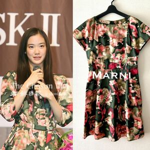 国内正規極美品・春夏■Marni マルニ/ワンピース・ドレス/Floral・Flower 花柄 水彩画 