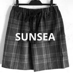 【美品】SUNSEA サンシー ウール グレンチェック ショーPT ユニセックス