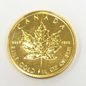 K24IG カナダ メイプルリーフ金貨 1/4oz 1989 総重量7.9g【CEAS0079】