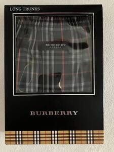 【新品未使用】 BURBERRY バーバリー ロングトランクス ステテコ ハーフパンツ ショートパンツ 短パン 紺色 チェック柄 サイズM