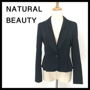 NATURAL BEAUTY ナチュラルビューティー テーラードジャケット 紺M