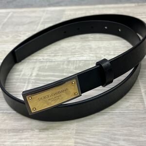 【5464ceb1】 保管品 DOLCE&GABBANA ドルガバ　ウエスト ベルト　BC4591 AV480　レザー　黒　イタリア製　95cm　38インチ