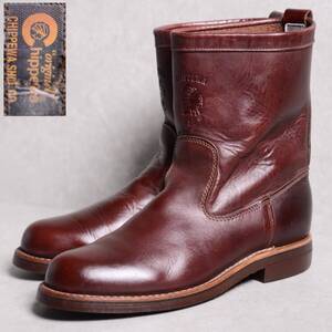 【良品】【US9.5D】チペワ CHIPPEWA 91095 黒タグ 70s-80s コードバンカラー ウェリントン ブーツ バーガディー レザー ビンテージ