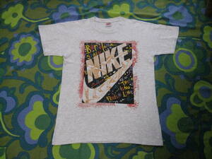 USA製 銀タグ NIKE ナイキ 半袖Tシャツ メンズM オートミール 綿100 USEDキレイ