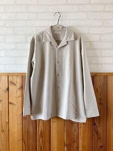 Dcollection メンズ シャツ ジャケット Lサイズ ベージュ系 グレージュ系 無地 シンプル 春秋物 jacket X