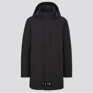 ユニクロ ブラック BLK 黒 中綿 ハイブリッドダウンコート uniqlo サイズs 使用少