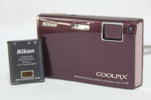 【返品保証】 ニコン Nikon Coolpix S60 レッド 5x バッテリー付き コンパクトデジタルカメラ v5958