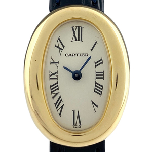 カルティエ CARTIER ミニ ベニュワール W1510956 腕時計 YG レザー クォーツ レディース 【中古】