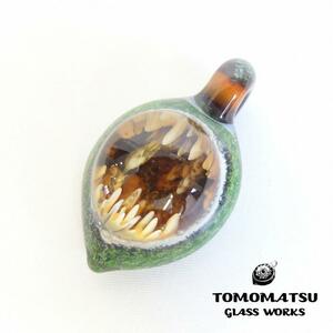 【送料無料】TOMOMATSU GLASS WORKS ガラスペンダントトップ 鍾乳洞 プレミアムスプーン 幻想的 ハンドメイド 日本製 とんぼ玉 ガラス細工