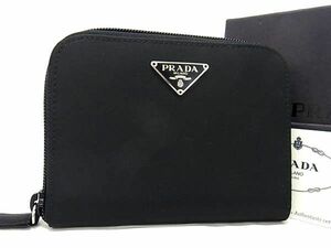 ■新品■未使用■ PRADA プラダ テスートナイロン ラウンドファスナー 財布 札入れ カード入れ レディース メンズ ブラック系 AX0820