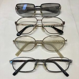 4 ブランドサングラス 4点セット GUCCI BVLGARI SalvatoreFerragamo Valentino Garavani 眼鏡 アイウェア ビンテージ 度あり メガネ