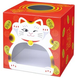 （まとめ買い）ササガワ 抽選箱 招き猫(窓付) 組立式 1個入 37-7909 〔×5〕