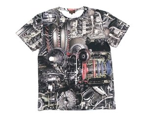 15AW 超美品 Paul Smith COLLECTION ポールスミスコレクション ENGINE PRINT T-SHIRT エンジン プリント Tシャツ メンズ M 半袖