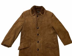 60s Abercrombie & Fitch ヌバック ボア ライナー コート USA ビンテージ アバクロ & フィッチ レザー 黒タグ ムートン L.L.BEAN