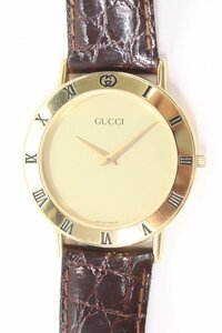 GUCCI グッチ 3000.2.Ｍ クォーツ 2針 メンズ 腕時計 ゴールドカラー 6173-HA