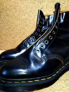 【Dr.MARTENS】ドクターマーチン 1460 LL レースレス サイドジップブーツ UK4 (23cm ) LACELESS 8EYE BOOT ブラック 希少 入手困難【美品】