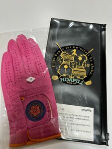 【未使用訳あり】 ホアピリ レザーゴルフグローブ ハイビスカスシリーズ / マジェンタ 23cm 左手用 ■ HOAPILI