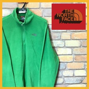 ME7-419★海外BIGサイズ★良品&正規品★【THE NORTH FACE】高機能 ポーラテック ハーフジップ フリースシャツ【メンズ XL】ライトグリーン