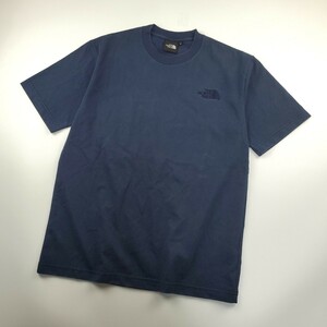 ◇a 【定番シンプル】 ザ ノースフェイス THE NORTH FACE ワンポイントロゴ 刺繍 Tシャツ 半袖 Sサイズ メンズ トップス ネイビー NT32039