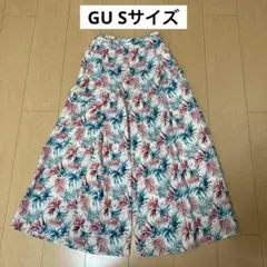 GU ワイドパンツ　S ボタニカル　ジーユー　カラフル