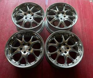 （b2.5）SSR エイグル ストラッセ 18x8.5J OFF30 2本、18x8.5J OFF43 2本　H5 PCD114.3 ハブ径約72mm 4本セット　傷汚れ歪みあり　！