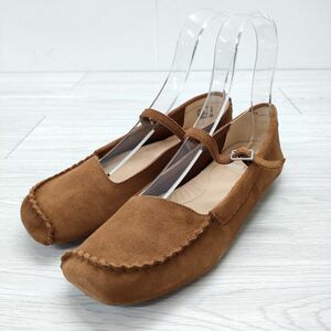 Clarks 新品 Freckle Bar スウェード サイズUK7 ワンストラップ フラット シューズ・靴 ブラウン クラークス 3-1109T 225845