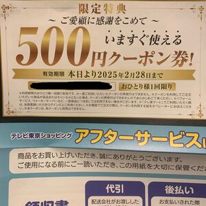 テレビ東京ショッピング　500円分　クーポン