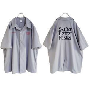 4424/XL SCRUBS USA製 半袖ワークシャツジャケット3XL●刺繍Coca-Colaコカ・コーラLenexa Safer Better Fasterキングサイズ超ビック古着