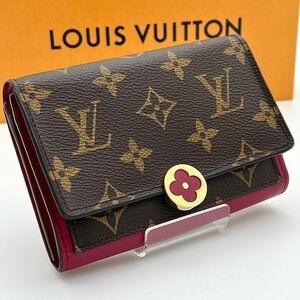 LOUIS　VUITTON ルイヴィトン ポルトフォイユ フロール コンパクト 折り財布 M64588 レディース 二つ折り財布 フューシャ