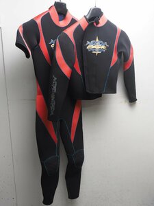 USED WorldDive ワールドダイブ 2ピース ウェットスーツ メンズ 170cm/62kg 平置きサイズ:胸囲41cm腹囲37cm尻囲42cm [N56842]