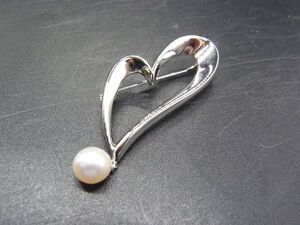 MIKIMOTO ミキモト アコヤ真珠 本真珠 パール 約8mm ピンブローチ ピンバッジ アクセサリー レディース シルバー系 DG7424