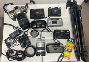 キングラム[18]カメラ レンズ 三脚 双眼鏡 MINOLTA OPTIMA FUJIFILM CANON ニコン コニカ FUJI まとめ 13点 ジャンク品 @A556